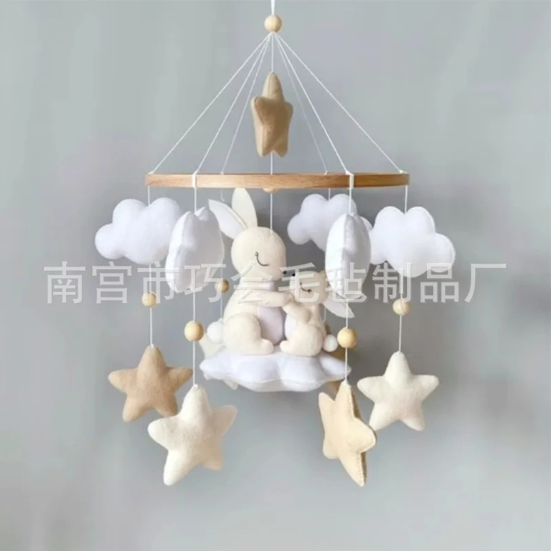 Baby Nursery Crib - Handmade Soft Felt Bunny Baby Mobile