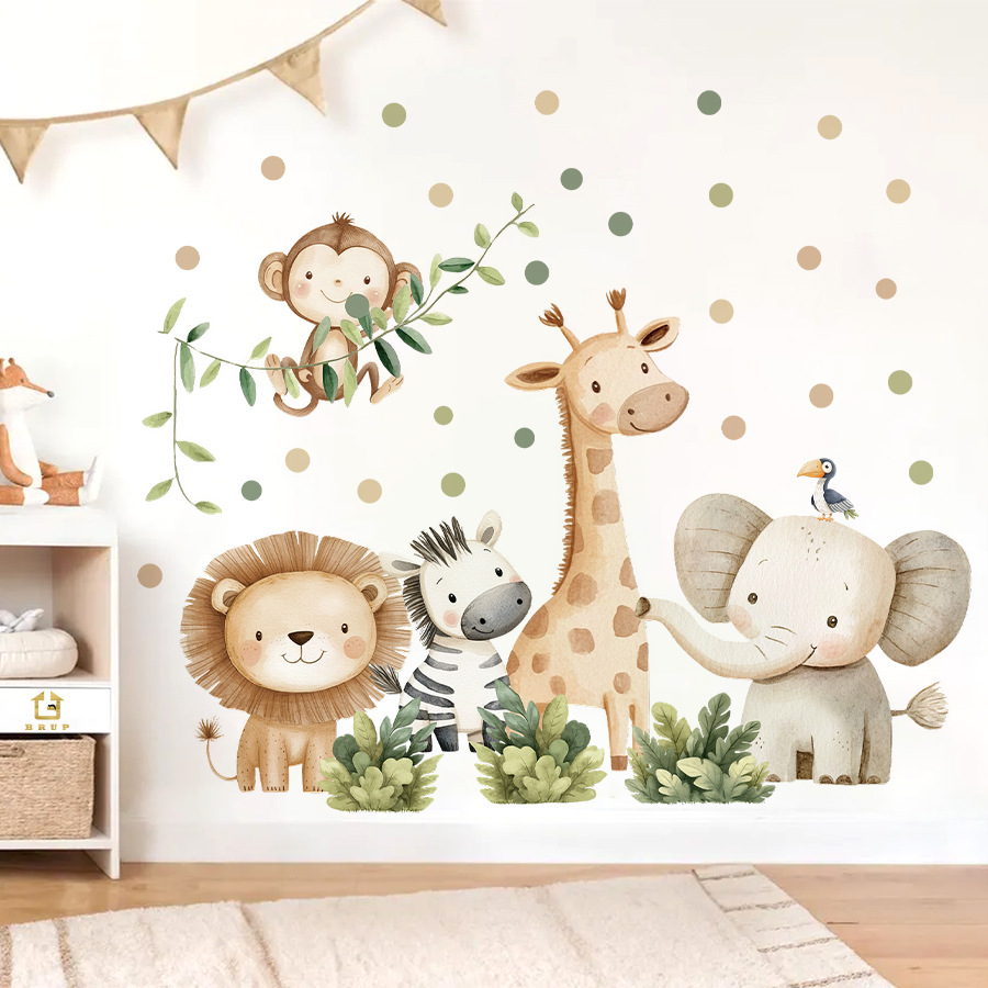Baby Nursery Giraffe - Boho Forest Animals Wall Stickers for