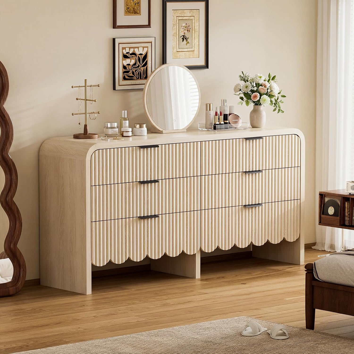 Baby Nursery Closet - Wood 6 Drawer Dresser Nursery Storage