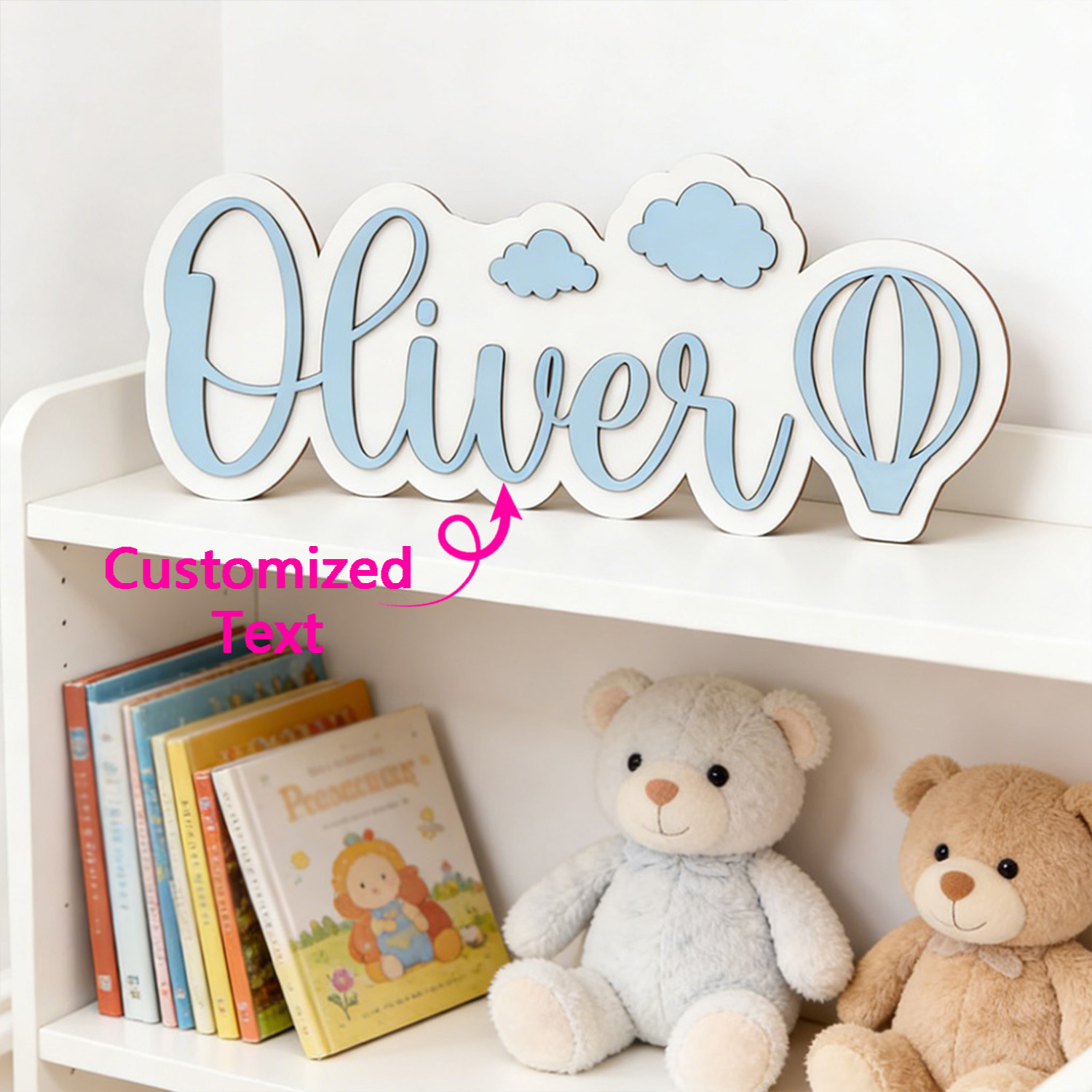 Baby Nursery In - Personalized Hot Air Balloon & Cloud
