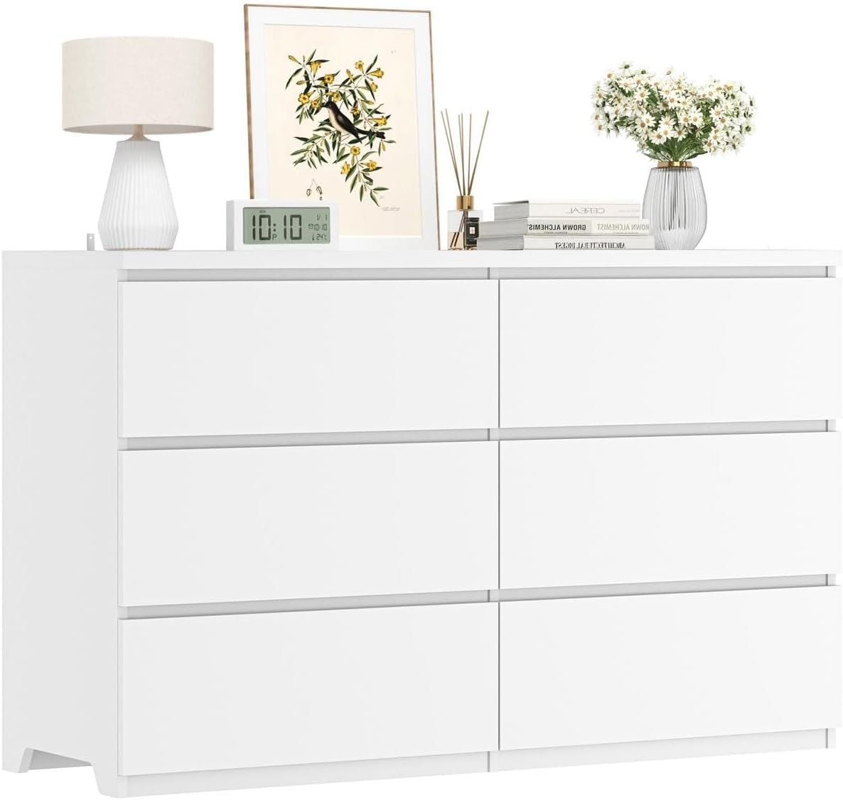 Drawer Dresser White - White Wood 6 Drawer Dresser for