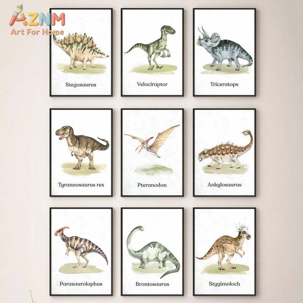 Baby Nursery Giraffe - AZNM Cute Cartoon Animal Canvas Wall