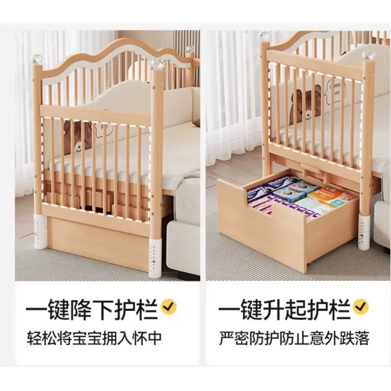 Solid Wood Baby Splicing Bed M - Baby Nursery And Co review and price
