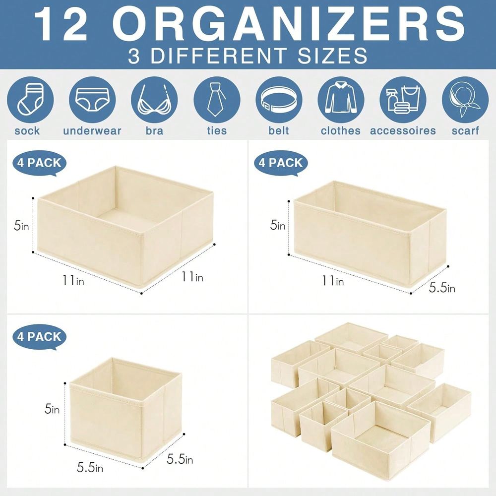 12PCS Set Drawer Organizer Clo - Baby Nursery Closet review and price