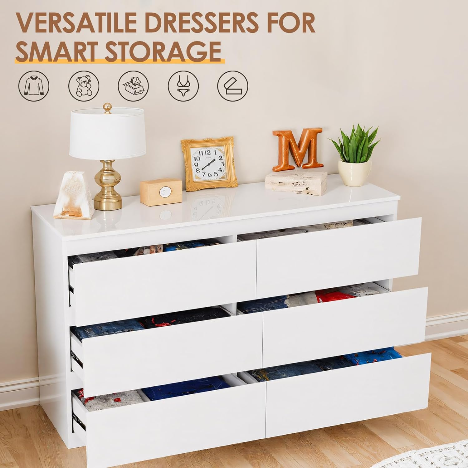 White Wood Dresser for Bedroom - Drawer Dresser White review and price