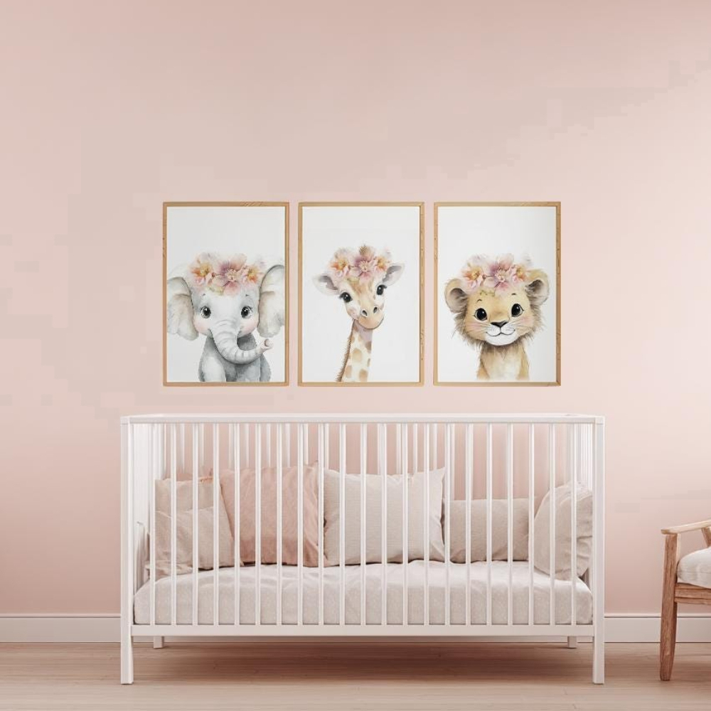 Baby Girl Nursery Wall Art Set - Baby Nursery Giraffe review and price