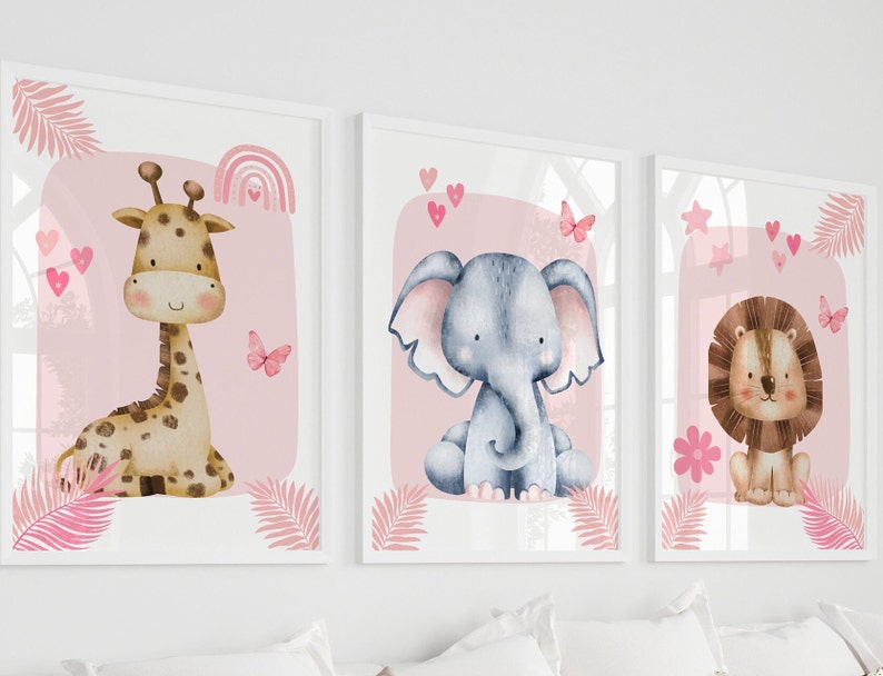 1/3pcs Pink Elephant Giraffe L - Baby Nursery Giraffe review and price