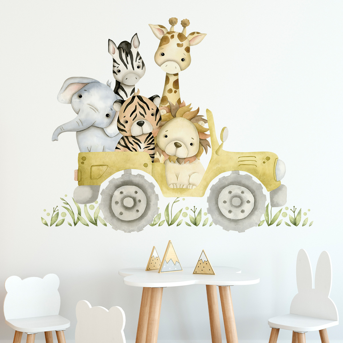 Cute Animals Drive Jeep Wall S - Baby Nursery Giraffe review and price