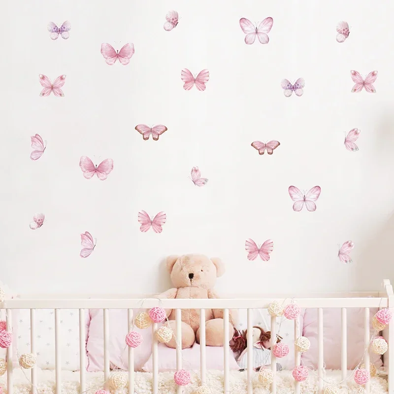 17pcs Watercolor Pink Flying B - Baby Nursery Water review and price