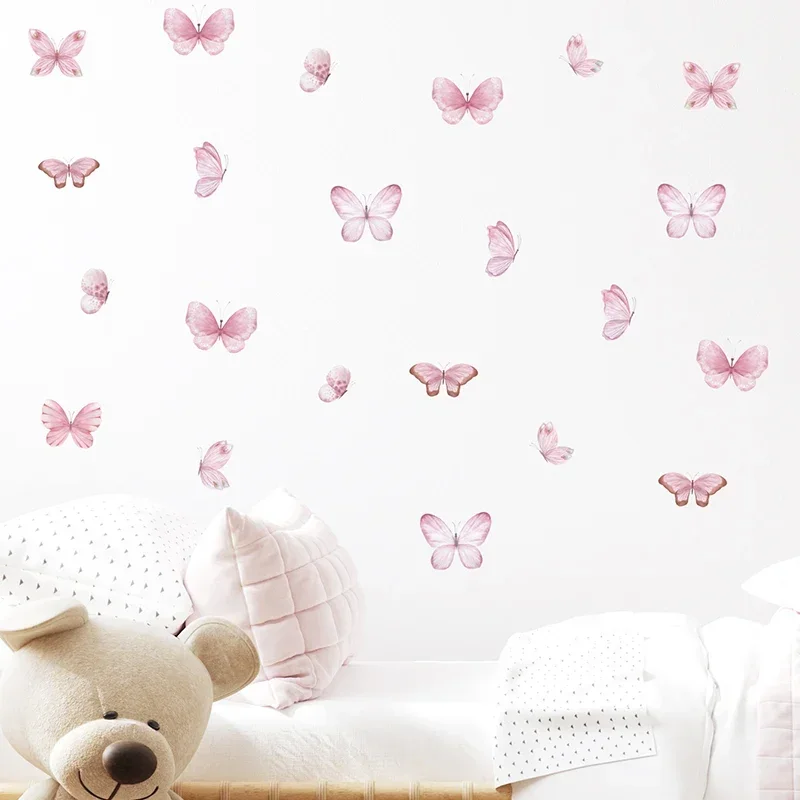17pcs Watercolor Pink Flying B - Baby Nursery Water review and price