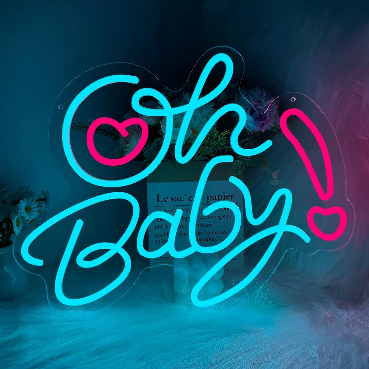 Oh Baby Heart LED Neon Sign US - Baby Nursery Wall Lights review and price