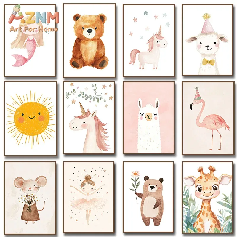 AZNM Watercolor Cute Animal Ca - Baby Nursery Giraffe review and price