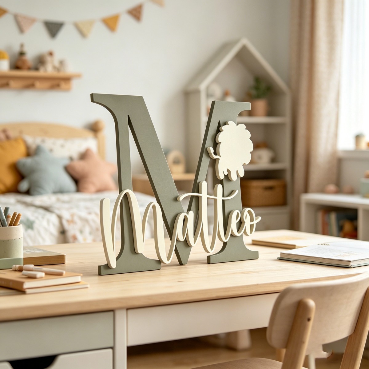 1Pc Custom Lion Name & Initial - Baby Nursery In review and price
