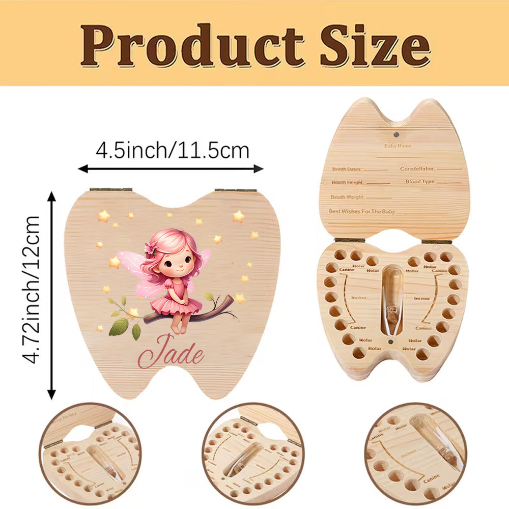 Personalized Tooth Fairy Woode - Baby Keepsake Box review and price
