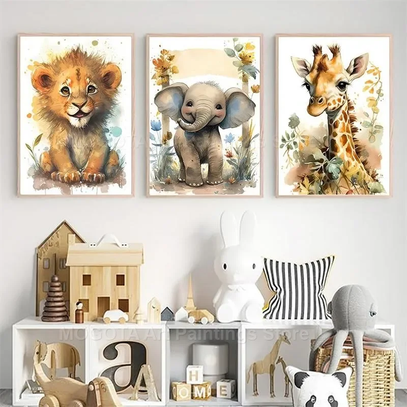 Watercolor Lion Giraffe Tiger  - Baby Nursery Giraffe review and price