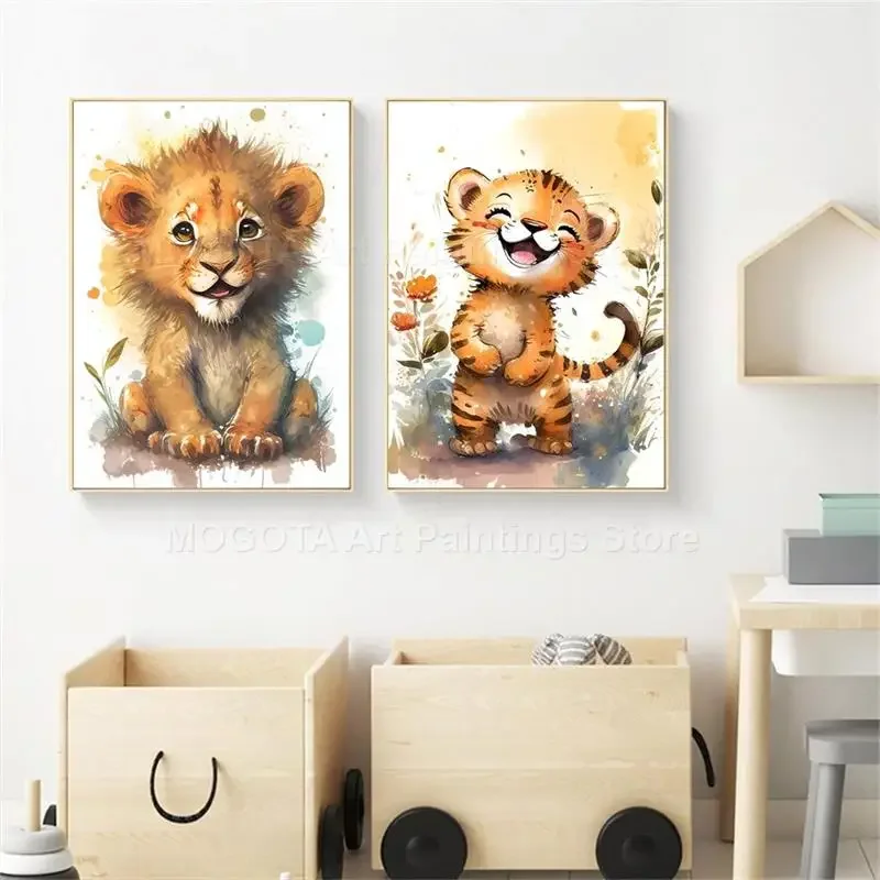 Watercolor Lion Giraffe Tiger  - Baby Nursery Giraffe review and price