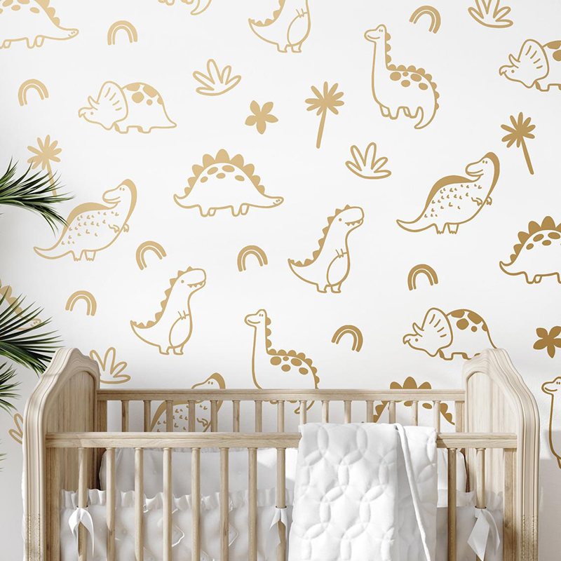 Geometric Dinosaur Tree Rainbo - Baby Nursery Jungle review and price