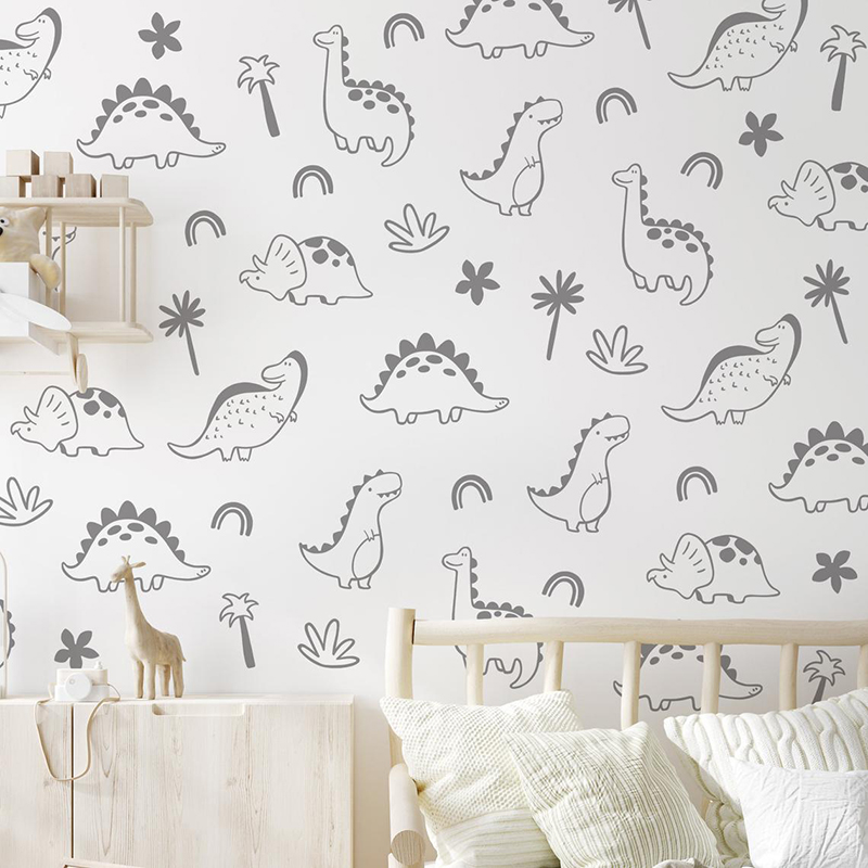 Geometric Dinosaur Tree Rainbo - Baby Nursery Jungle review and price