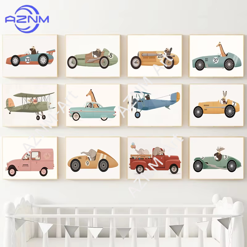 1PC Animals on Cars Cartoon Po - Baby Nursery Giraffe review and price