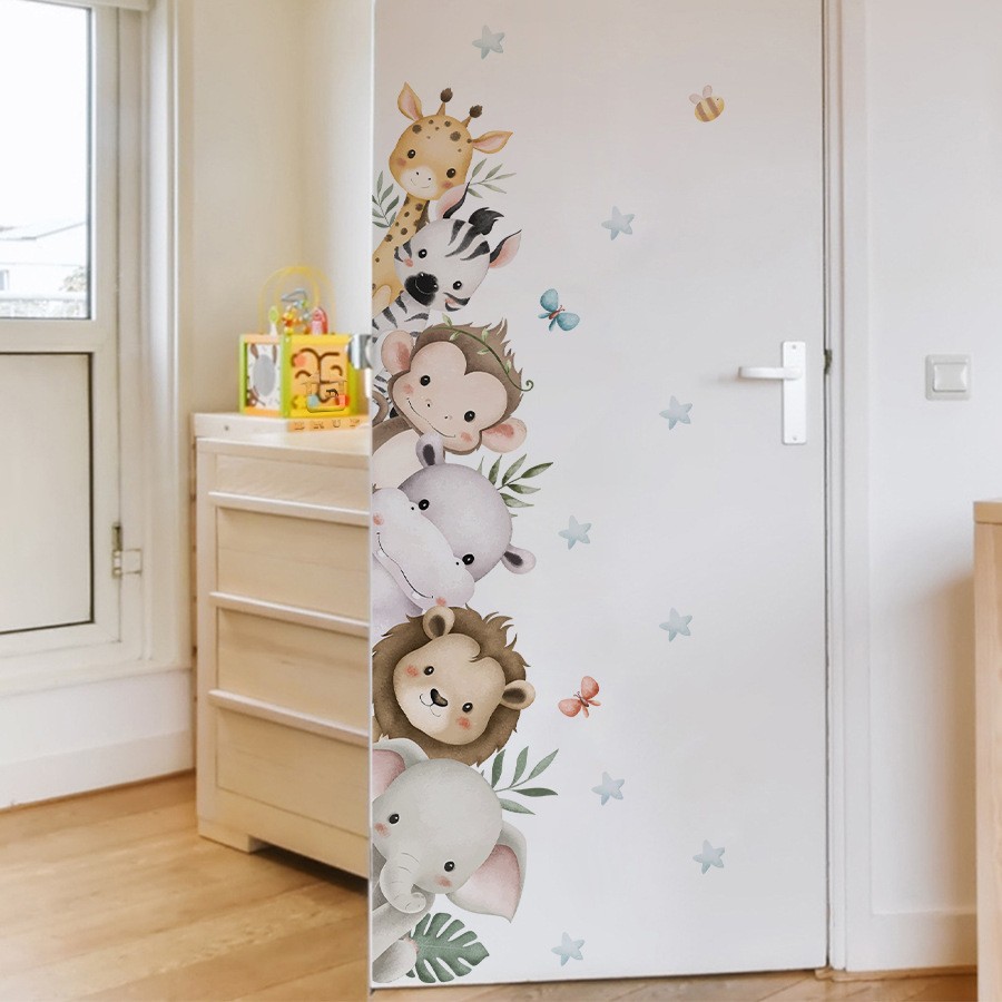 Door Stickers Watercolor Cute  - Baby Nursery Jungle review and price