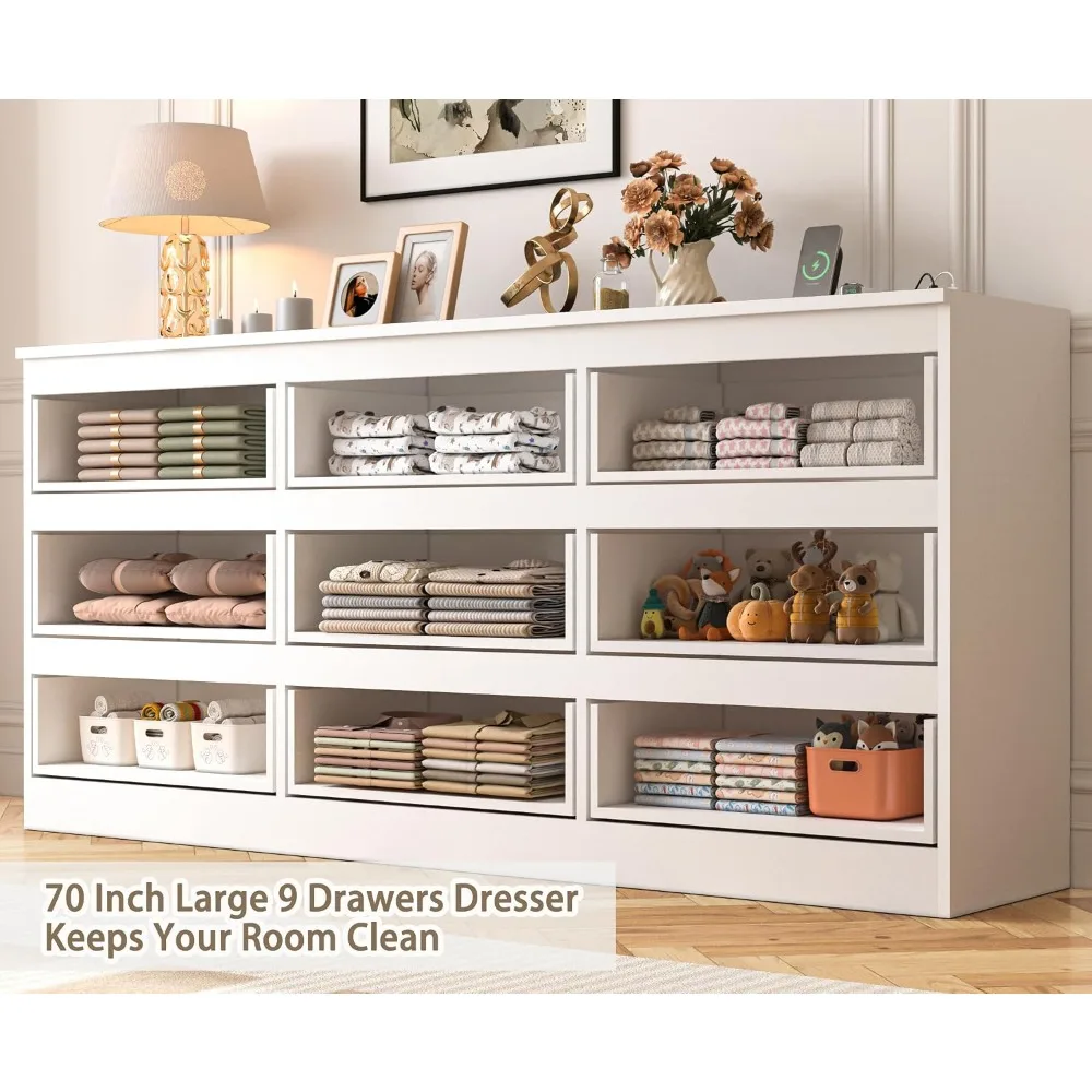 Large 70 Inch 9 Drawer Dresser - Drawer Dresser White review and price