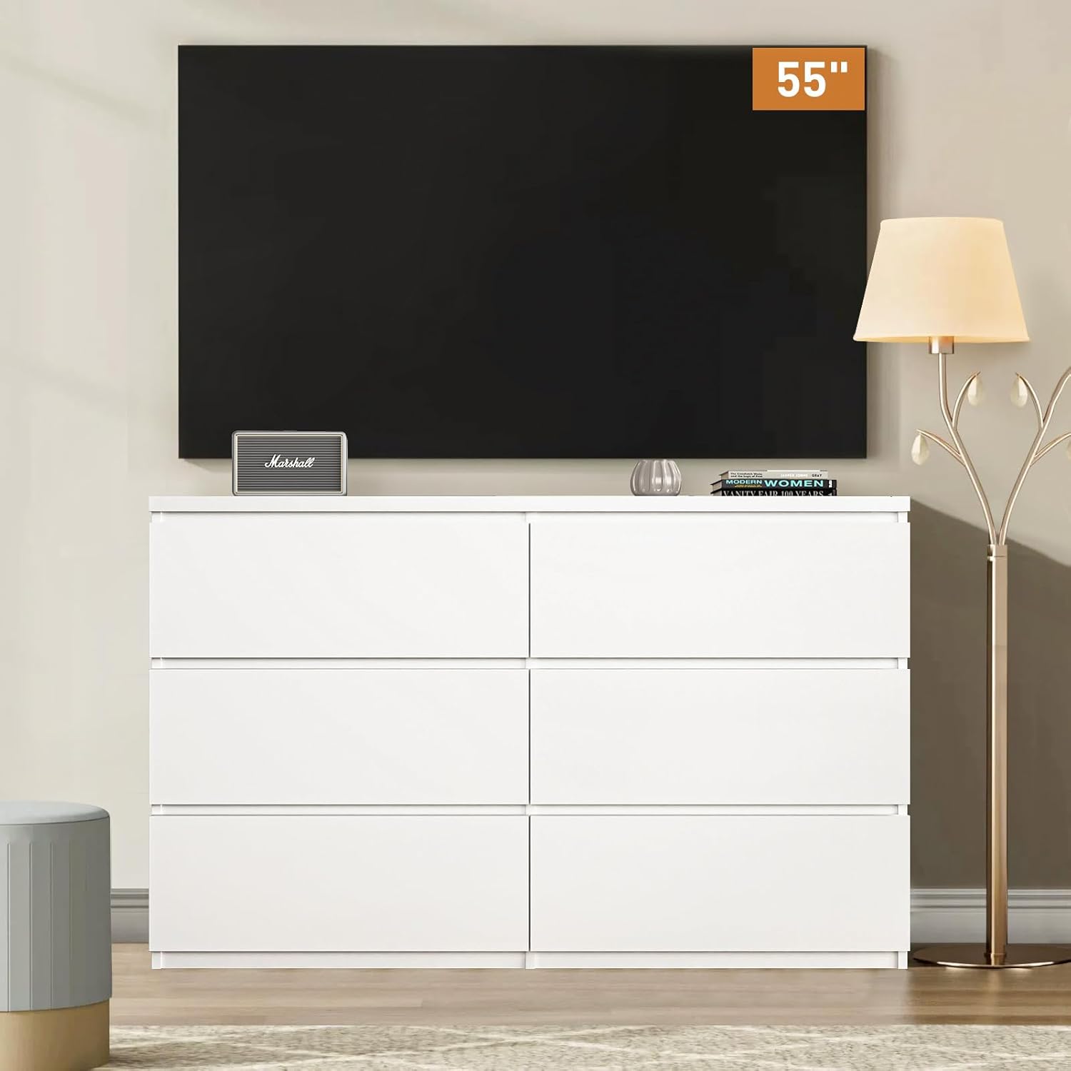 White Wood 6 Drawer Dresser fo - Drawer Dresser White review and price